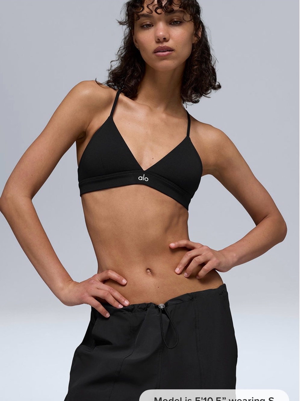 ALO Yoga Black Triangle Bralette with Thin Straps (Authentic)